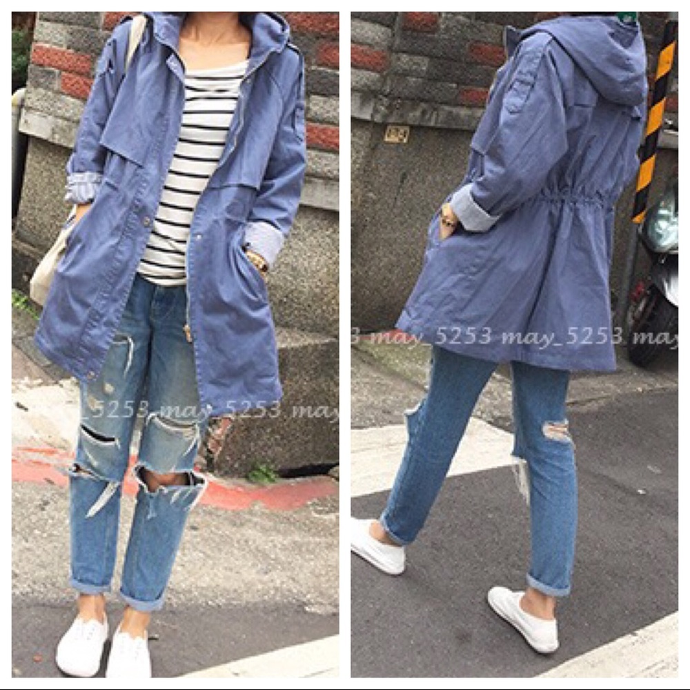 Hooded Cotton Trench Jacket